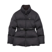 (W) Prada Flannel Down Jacket Slate Gray