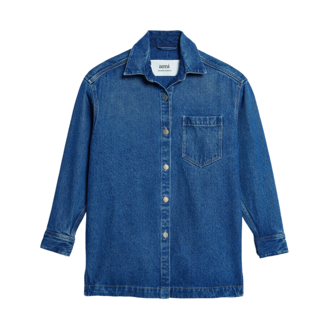 아미 파리 프린트 오버셔츠 유즈드 블루(AMI Paris Print Overshirt Used Blue) - 1