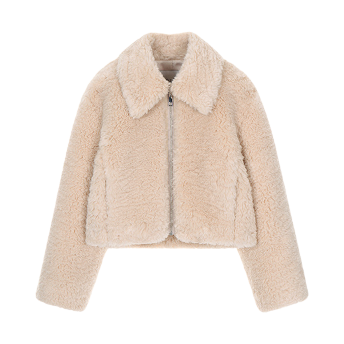 (W) 루에브르 포우 퍼 집업 자켓 라이트 베이지((W) Loeuvre Faux Fur Zip-Up Jacket Light Beige)