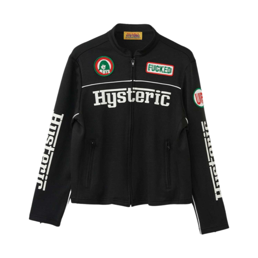(W) Hysteric Glamour Circle Girl Patch Racing Jacket Black