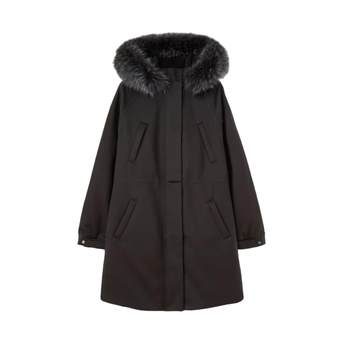 FAE2856-MB97 (W) Loro Piana Cashmere Storm System Icery Long Jacket Caviar