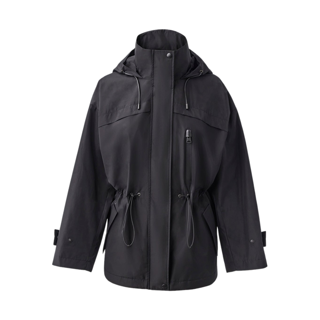 (W) 맥카지 알리즈 레인 파카 스톰 바이저 블랙((W) Mackage Alize Rain Parka With Storm Visor Black)