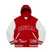 Supreme King Hooded Varsity Jacket Red - 20FW