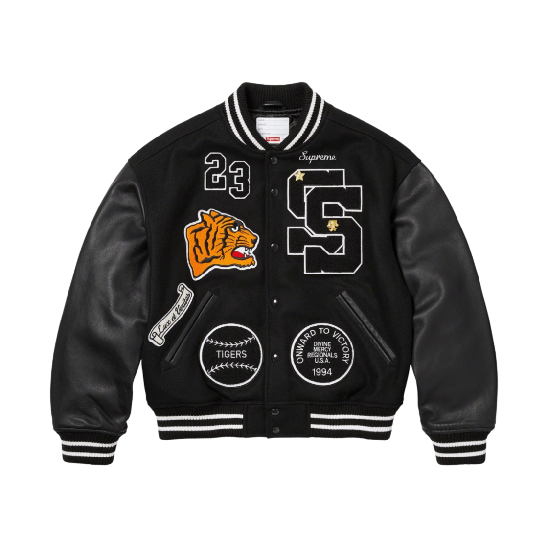슈프림 타이거 바시티 자켓 블랙 - 23FW(Supreme Tiger Varsity Jacket Black - 23FW)