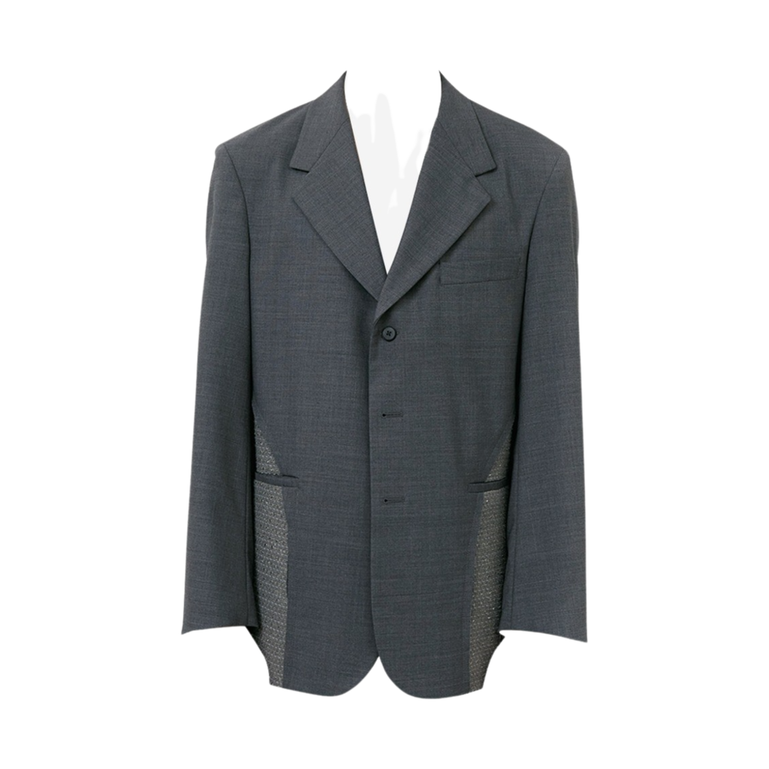 타이핑 미스테이크 트위드 믹스 테일러드 자켓 그레이(Typing Mistake Tweed Mix Tailored Jacket Gray)