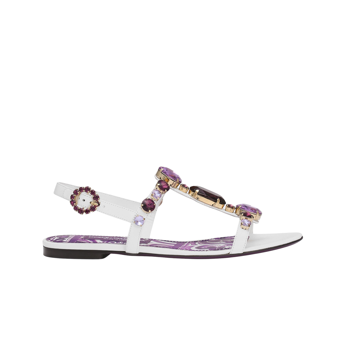 CQ0601AT848I03TN (W) Dolce & Gabbana Flip Flops with Jewel Embroidery Multicolor