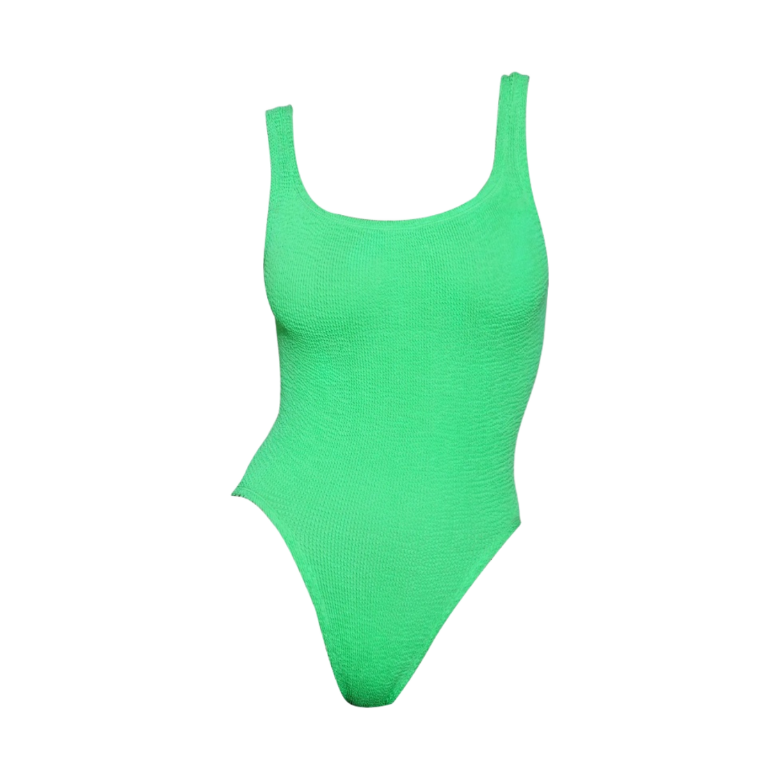 - (W) Hunza G Square Neck Swimsuit Lime