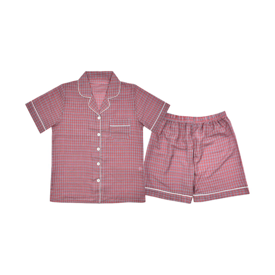 [3% 적립] (W) 에이원 상큼 체크 반팔 잠옷 세트 핑크체크([3% 적립] (W) AONE Fresh Check Short Sleeve Pajama Set Pink Check)