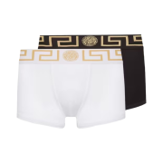 Versace Greca Border Trunks Black White (2 Pack)