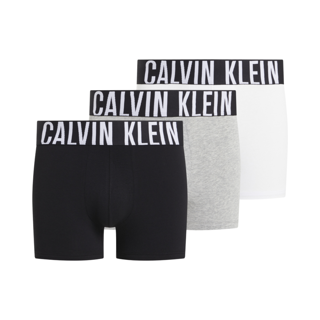 캘빈 클라인 인텐스 파워 코튼 3팩 트렁크 블랙 그레이 헤더 화이트(Calvin Klein Intense Power Cotton 3-pack Trunk Black Grey Heather White)