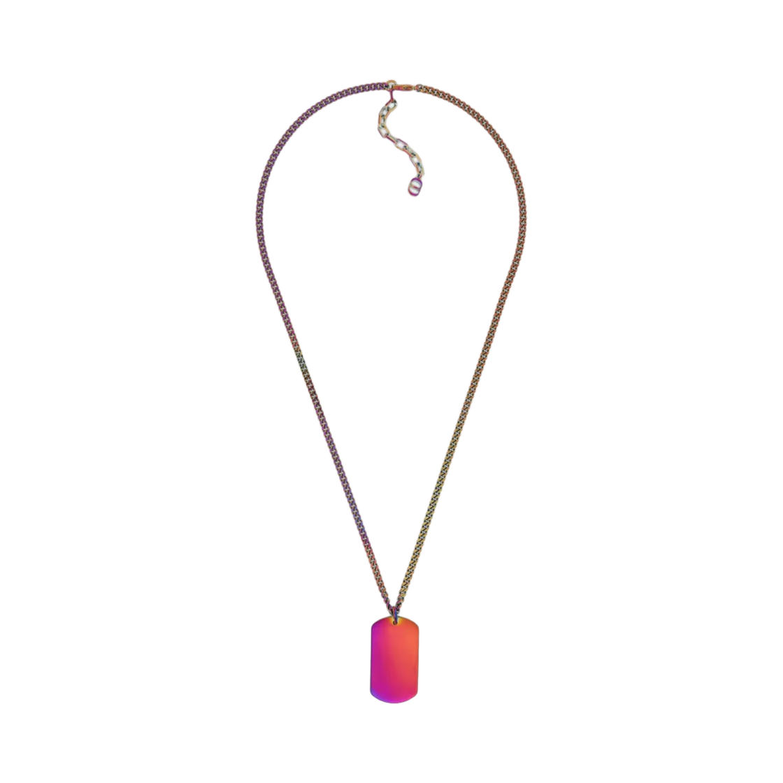 디올 CD 꾸뛰르 플레이트 펜던트 네클리스 멀티컬러 이리디센트 피니쉬 브래스(Dior CD Couture Plate Pendant Necklace Multicolor Iridescent Finish Brass) - 2