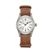 Hamilton Khaki Field Mechanical 38mm Cow Leather Brown White