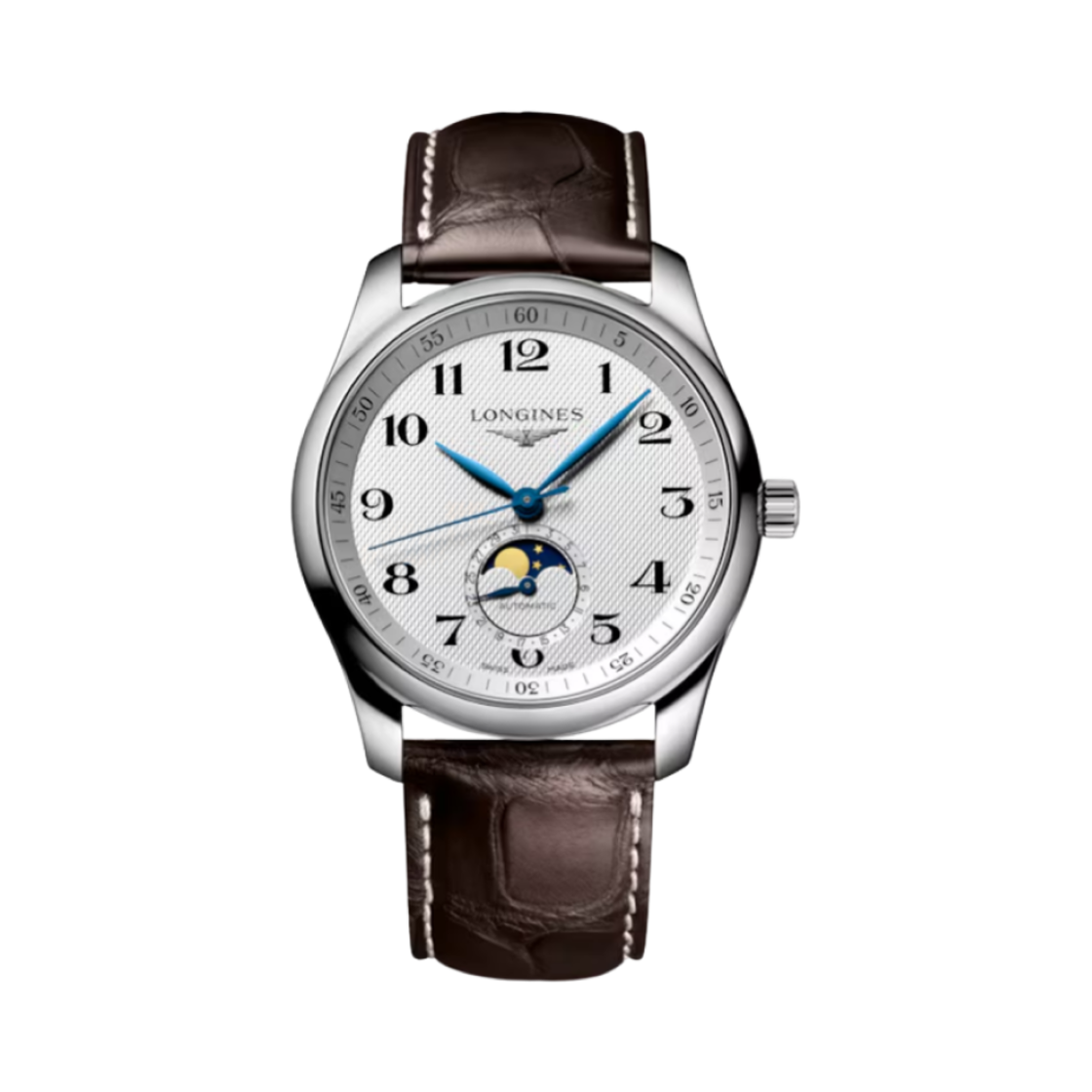 론진 마스터 컬렉션 문페이즈 40mm 엘리게이터 스트랩 브라운 실버(Longines Master Collection Moonphase 40mm Alligator Strap Brown Silver)