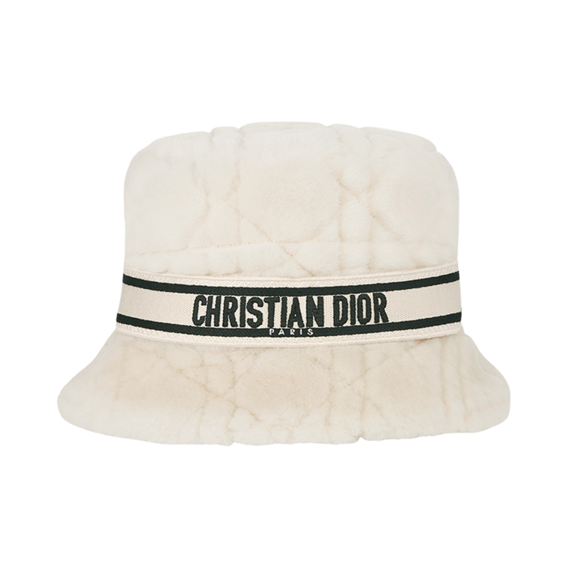 25CAN923X695-C030 (W) Dior D-Bobby Cannage Small Brim Bucket Hat Ecru