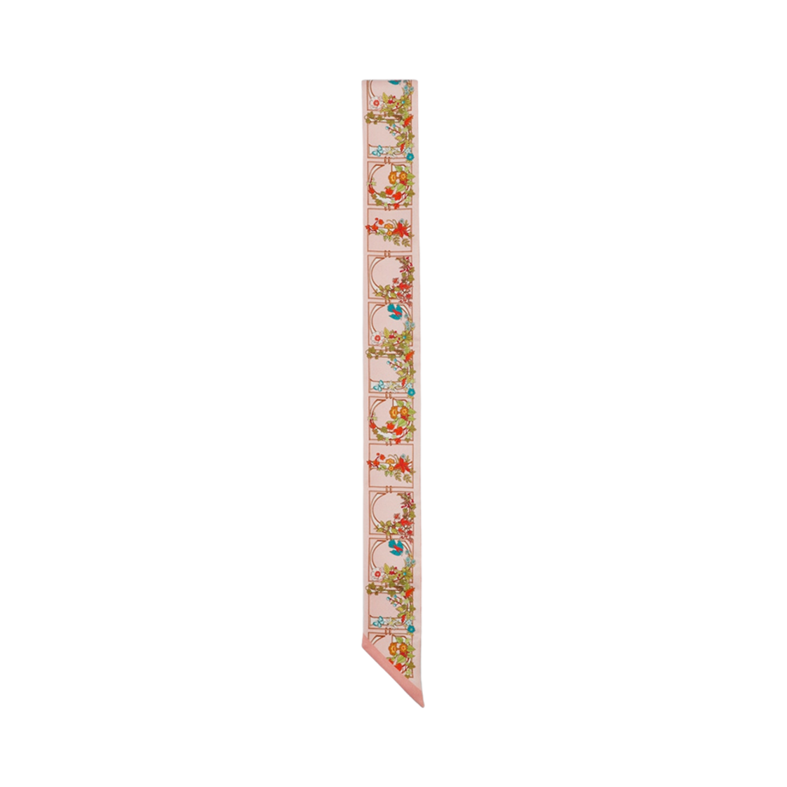 (W) 구찌 프린티드 실크 넥 보우 핑크 멀티컬러((W) Gucci Printed Silk Neck Bow Pink Multicolor) - 1