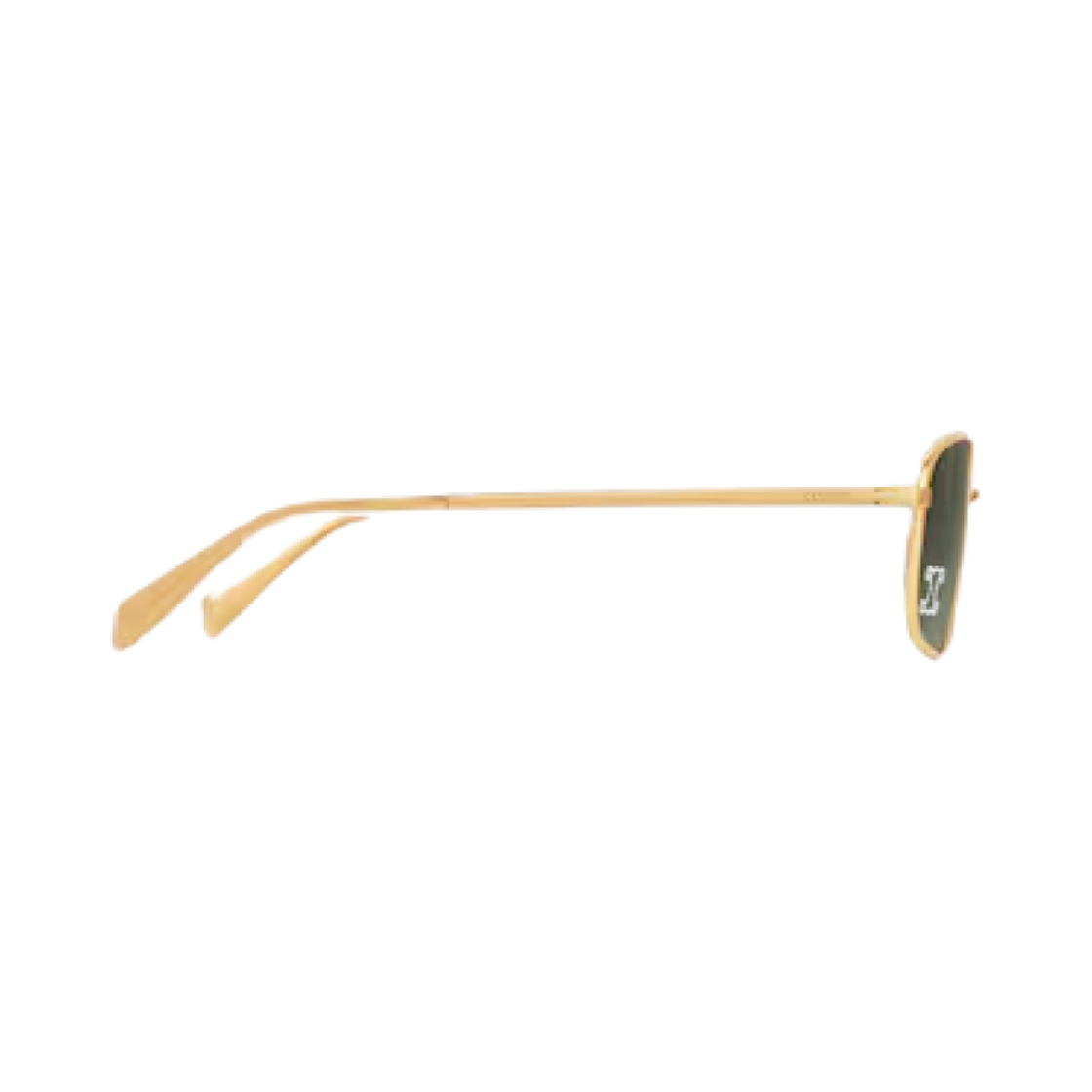 (W) 셀린느 메탈 크리스탈 트리옹프 라인스톤 02 선글라스 골드 그린((W) Celine Triomphe Rhinestone 02 Sunglasses in Metal with Crystals Gold Green) - 2