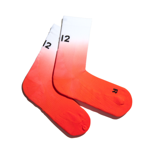 L22E0SCW308ARC LI2 Gradation Running Crew Socks Red Coral