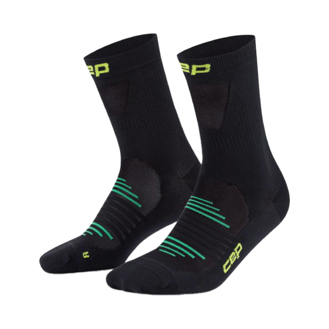 CEP 프로 울트라라이트 미드컷 런삭스 블랙(CEP Pro Run Ultralight Socks Mid Cut Black Men)