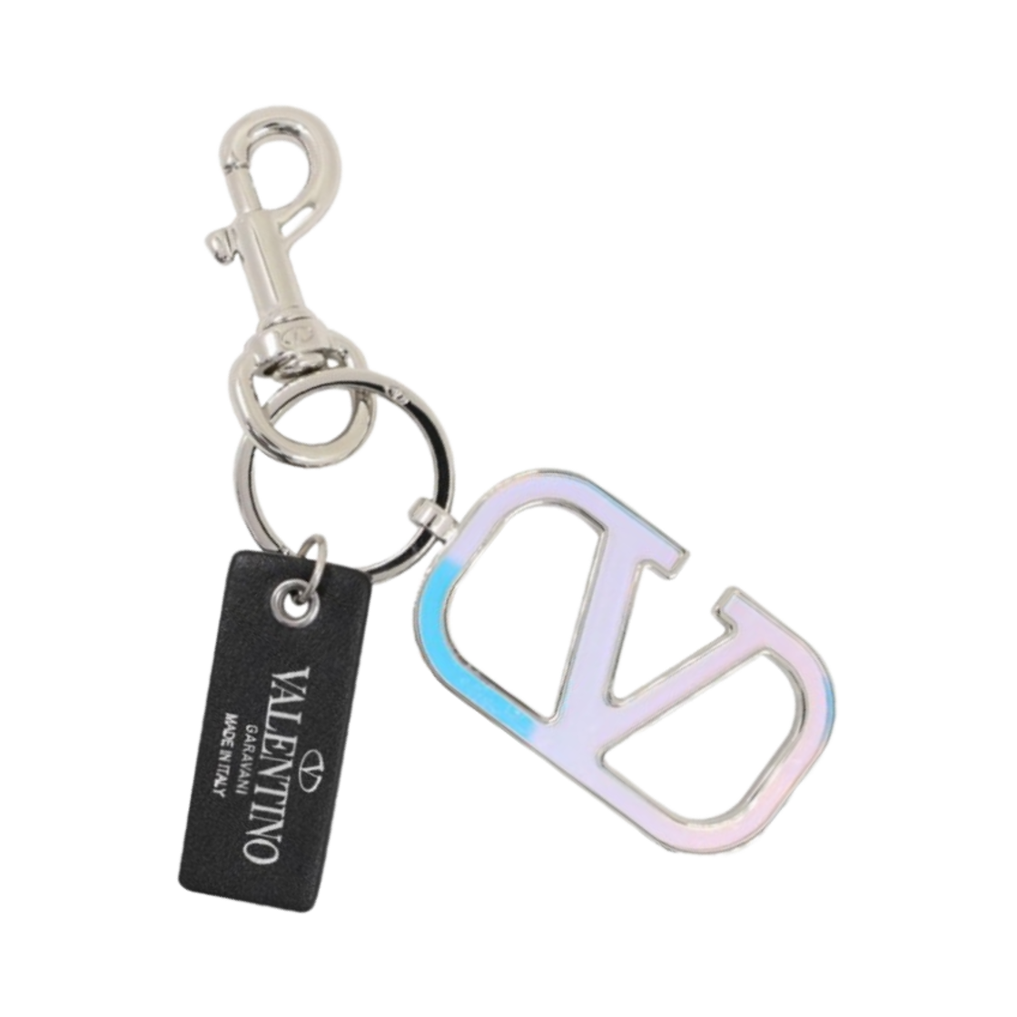 P0R81YVEPME Valentino V Logo Signature Keychain Black