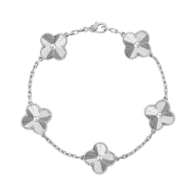 (W) Van Cleef & Arpels Vintage Alhambra Bracelet 5 Motifs White Gold