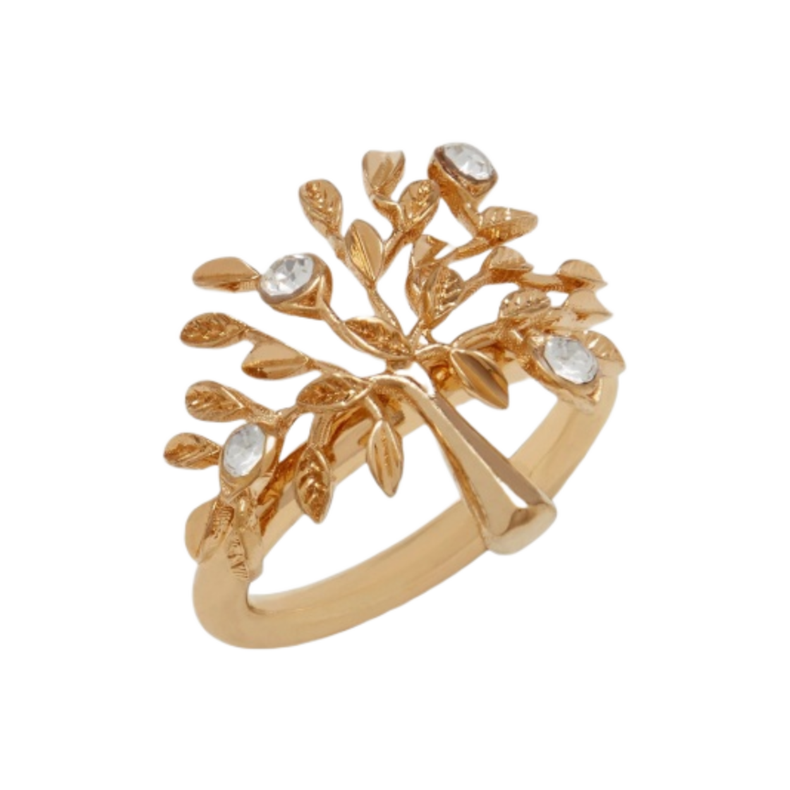 QR2257-000N637 Mulberry Tree Ring Brass Metal Swarovski Crystal