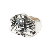Palace TGF Tri-Skull Ring Silver - 24FW