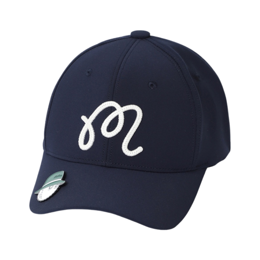 Malbon Golf M Logo Ball Cap & Ball Marker Set Navy