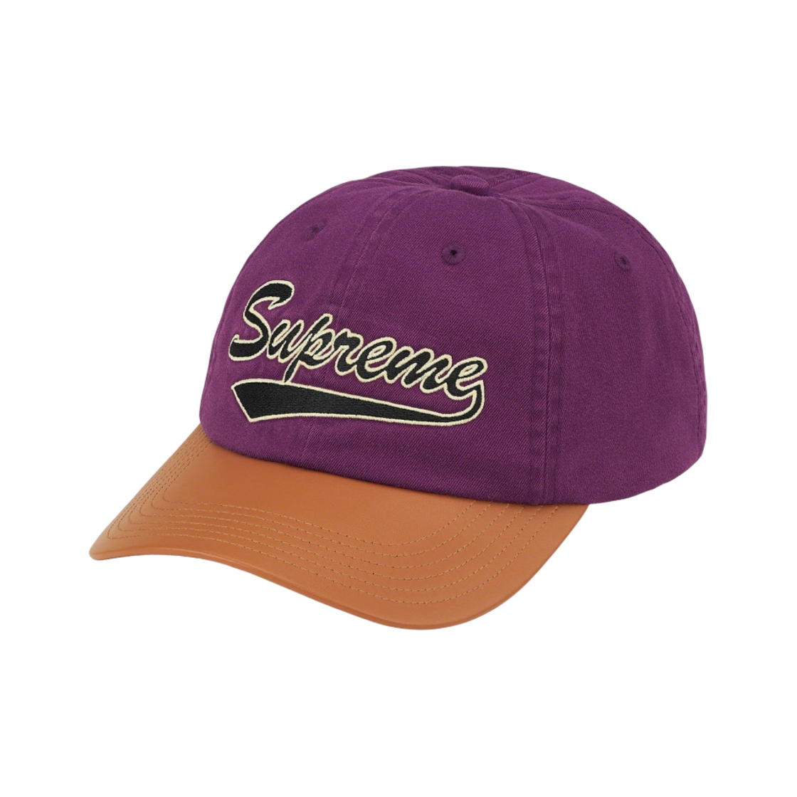 슈프림 레더 바이저 6-패널 캡 퍼플 - 21SS(Supreme Leather Visor 6-Panel Purple - 21SS) - 1