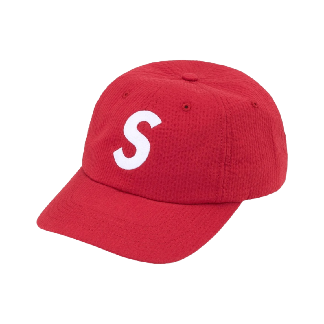 슈프림 시어서커 S 로고 6-패널 레드 - 24SS(Supreme Seersucker S Logo 6-Panel Red - 24SS)