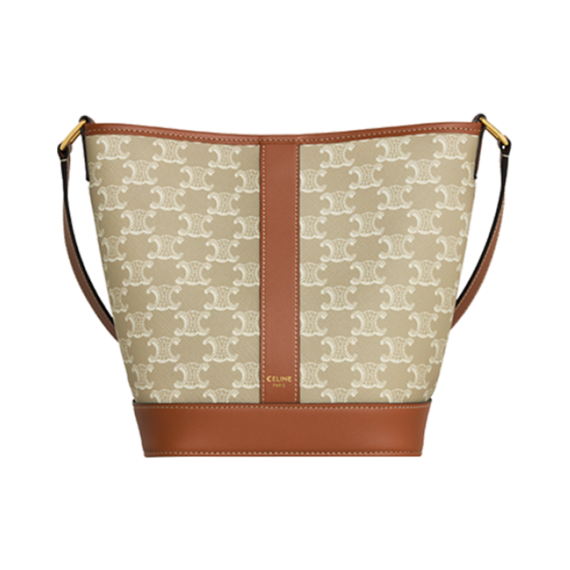 191442FLC-02GR Celine Small Bucket in Triomphe Canvas Calfskin Grege