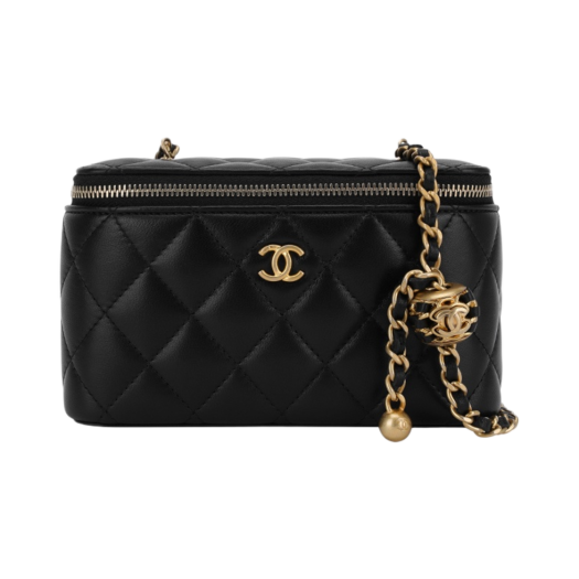 Chanel Vanity with Chain Lambskin & Gold Black