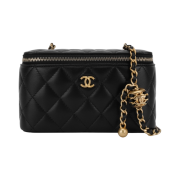 Chanel Vanity with Chain Lambskin & Gold Black