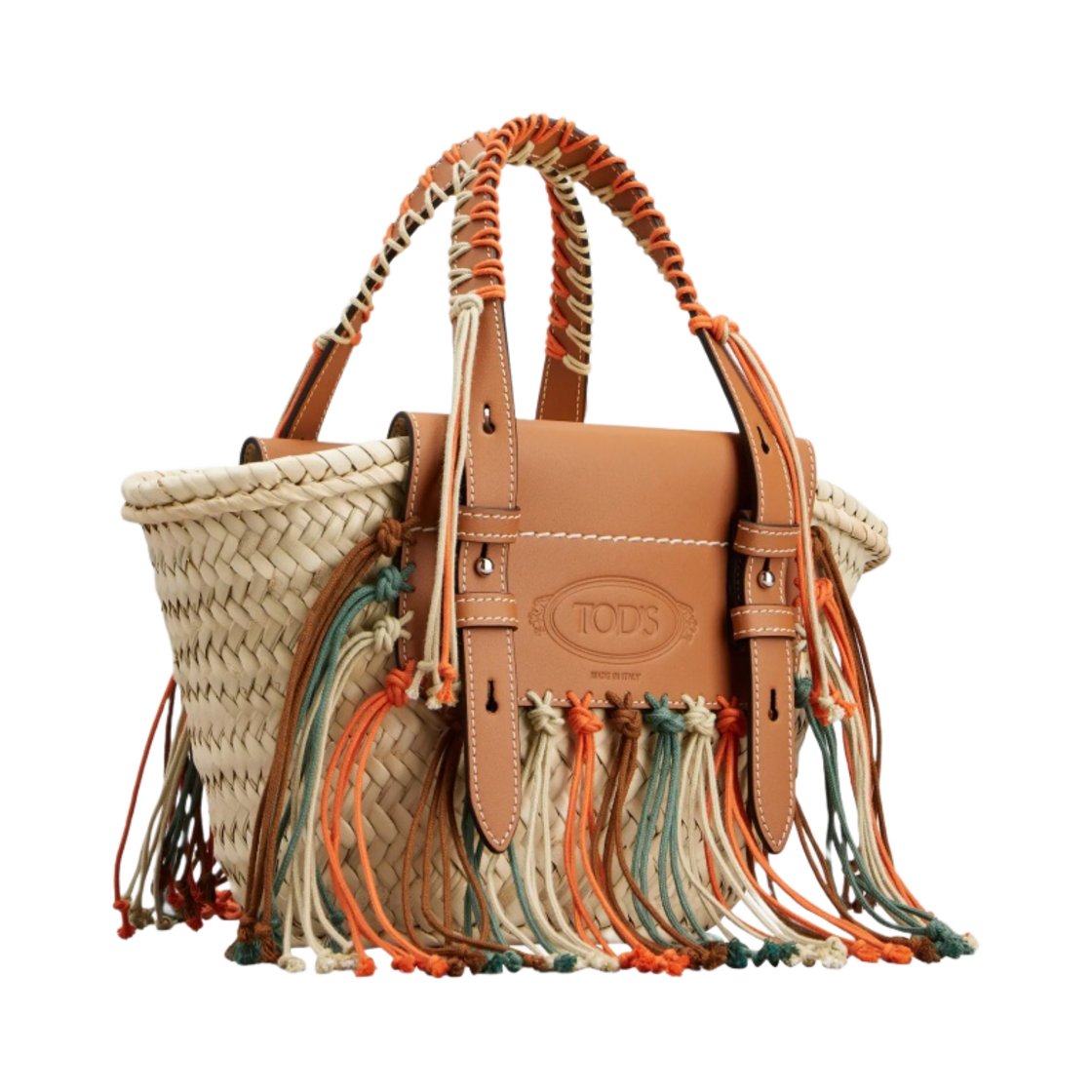 토즈 스트로우 레더 쇼핑백 스몰 베이지 브라운(Tod's Shopping Bag in Straw and Leather Small Beige Brown) - 2