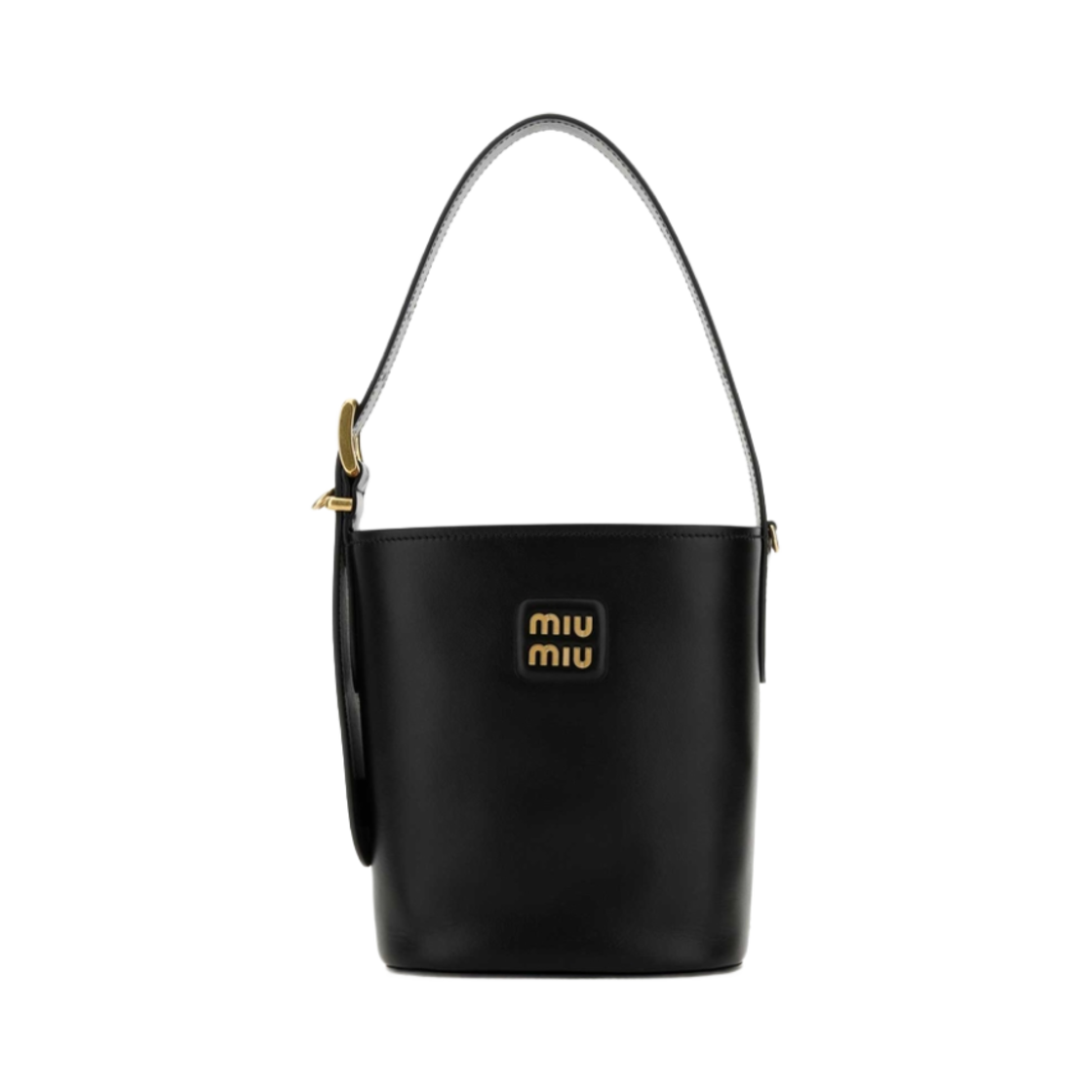 5BE094-2AIX-F0002 Miu Miu Logo Leather Tote Bag Black