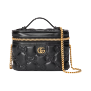 Gucci GG Matelasse Top Handle Mini Bag Black Leather