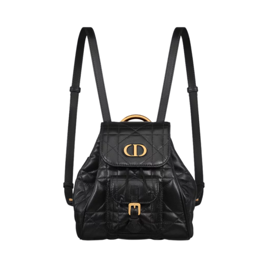 M6302UNOZ-M900 Dior Caro Small Backpack Macrocannage Calfskin Black