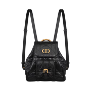 Dior Caro Small Backpack Macrocannage Calfskin Black