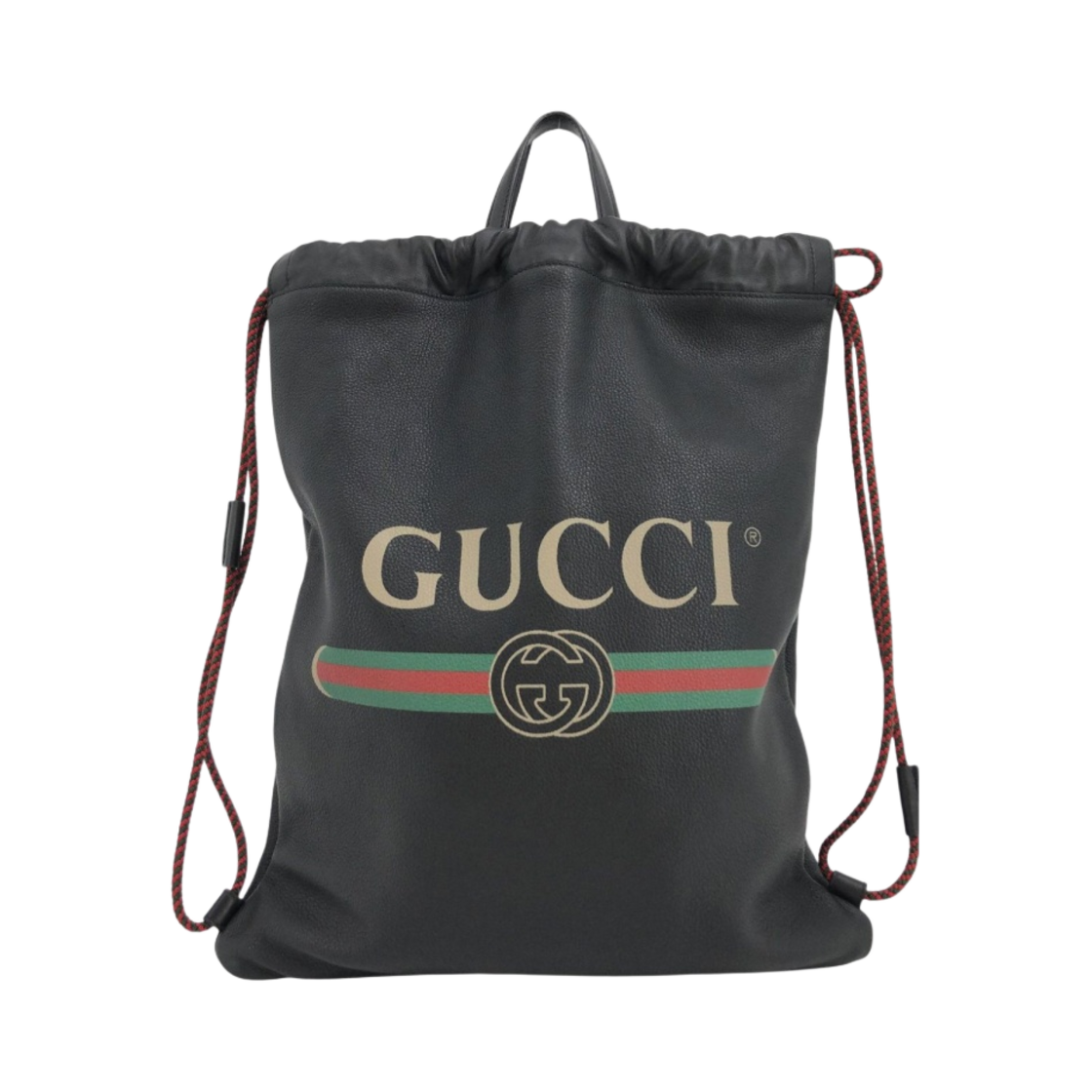 구찌 로고 드로우스트링 백팩 블랙(Gucci Logo Drawstring Backpack Black) - 1