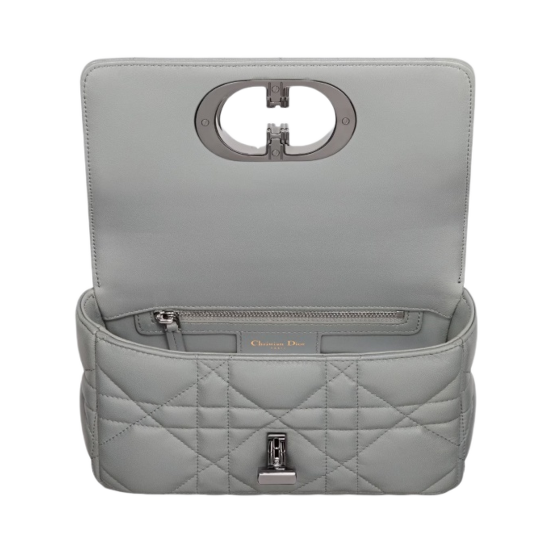 디올 스몰 카로백 퀼티드 매크로까나쥬 카프스킨 그레이 스톤(Dior Small Dior Caro Bag Quilted Macrocannage Calfskin Gray Stone) - 4