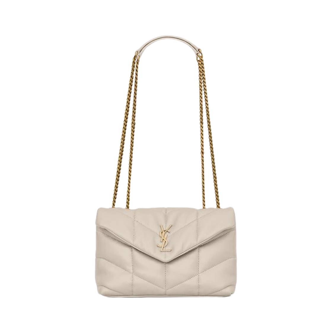 759337-1EL07-9207 (W) Saint Laurent Toy Puffer In Lambskin Blanc Vintage