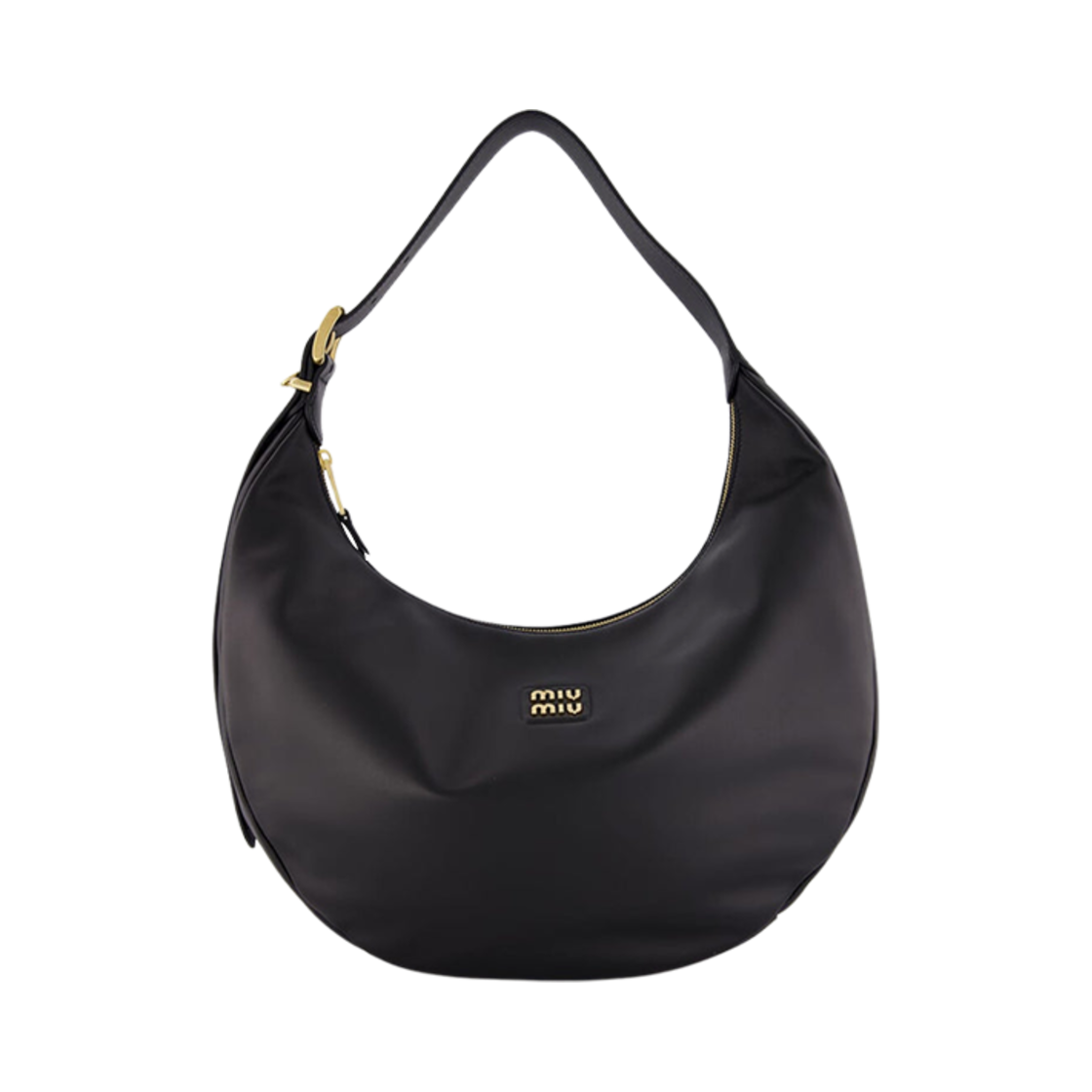 5BC169-2CRM-F0002 Miu Miu Leather Hobo Bag Black