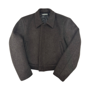 Nonnod Wool Cropped Jacket Brown