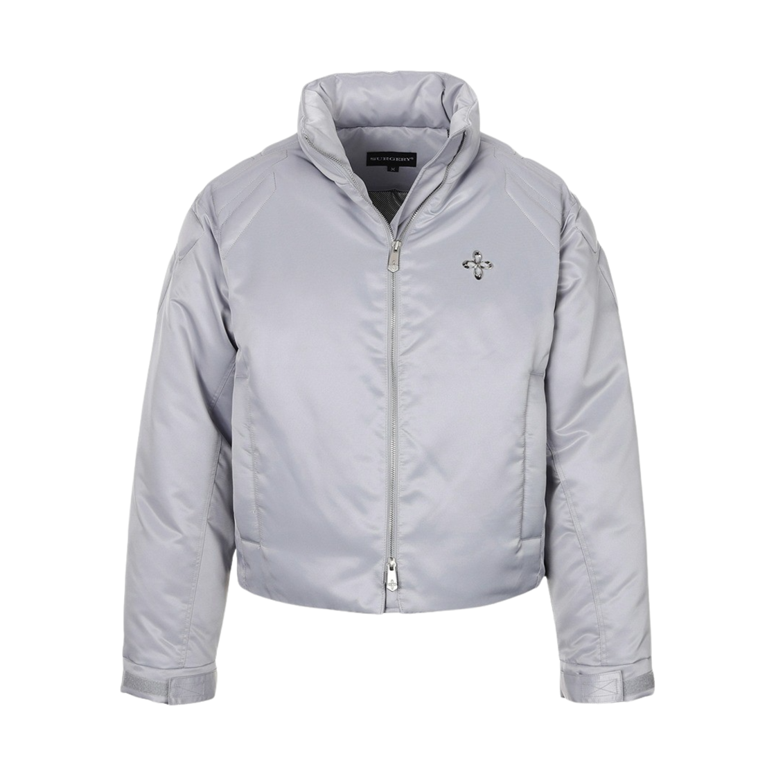 써저리 바이커 엠보싱 푸퍼 자켓 그레이(Surgery Biker Embossing Puffer Jacket Grey)