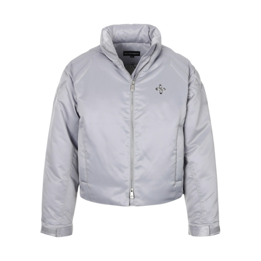 23FW028 Surgery Biker Embossing Puffer Jacket Grey