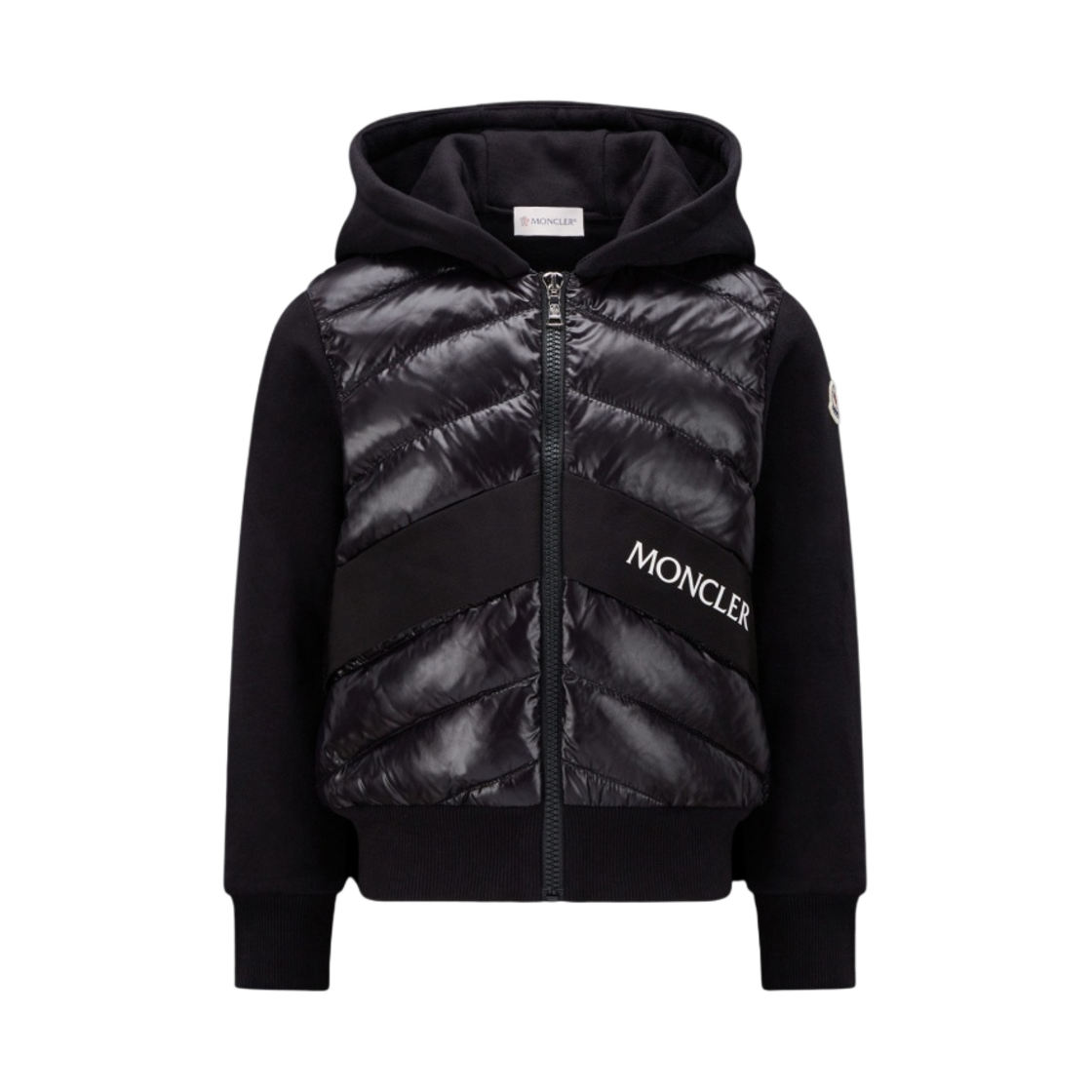 (키즈) 몽클레르 래커 패딩 후드 블랙 - 22FW