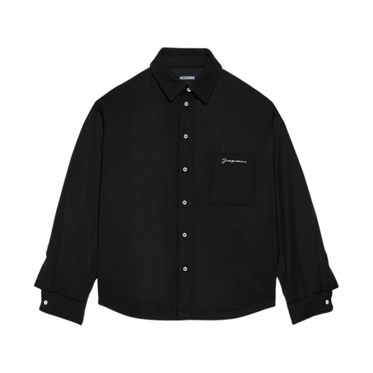 236SH105-1333-990 Jacquemus La Chemise Boulanger Puffed Overshirt Black