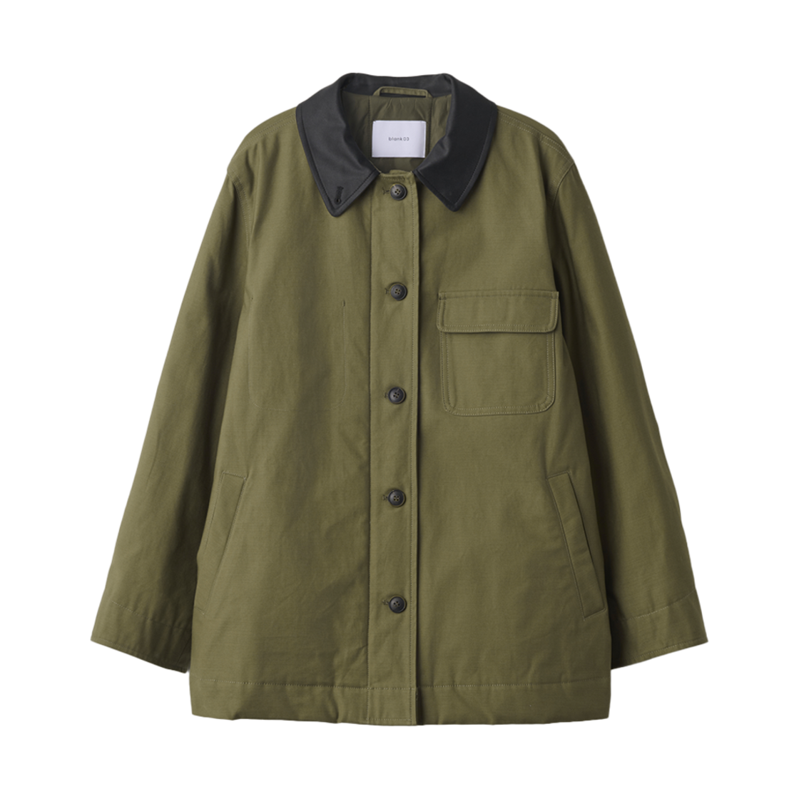 24FLJK003OLF Blank03 Padded Cotton Work Jacket Olive