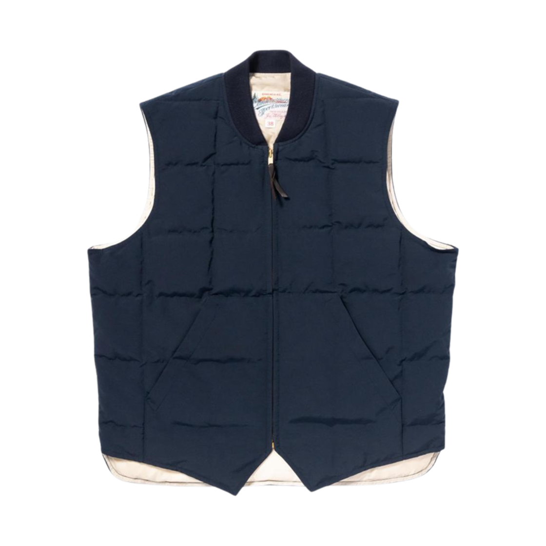 MJ24110 The Real McCoy's Cotton Nylon Down Vest Navy