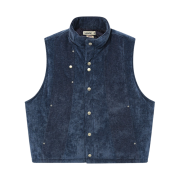 Karactor Velvety Padded Vest Dark Blue