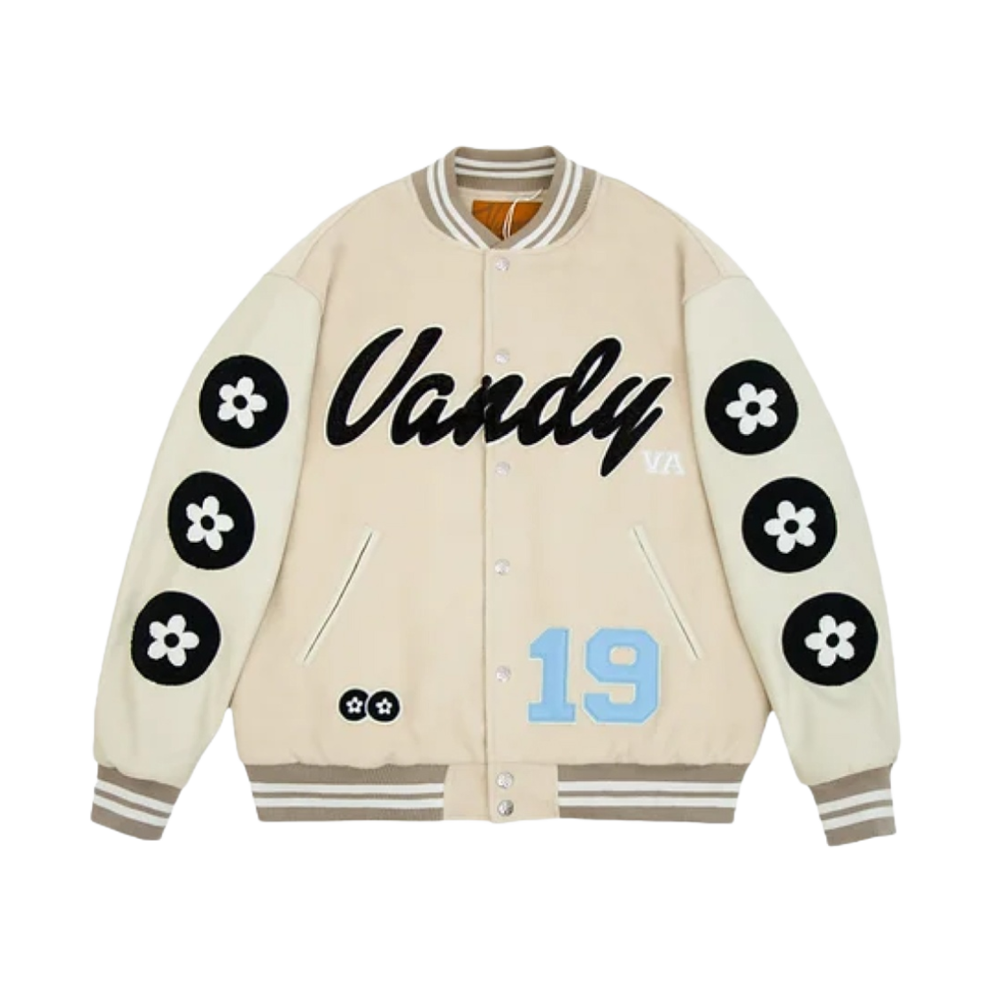 - Vandy The Pink Racing Varsity Jacket Natural